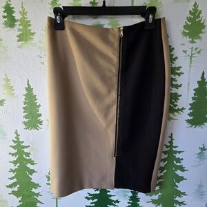 Ann Taylor Tan and Black Pencil Skirt